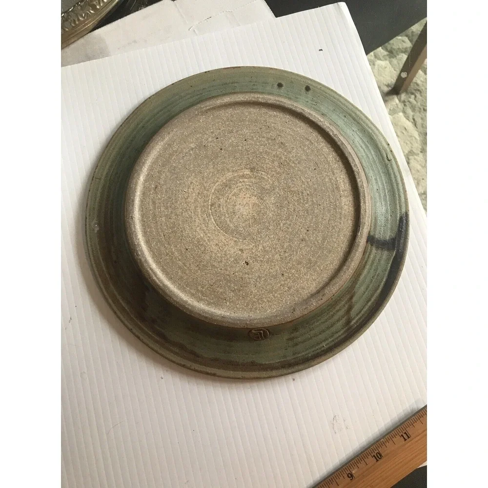Phillips LP Studio Pottery  handmade stoneware plate with fish approx‎ 11-1/2